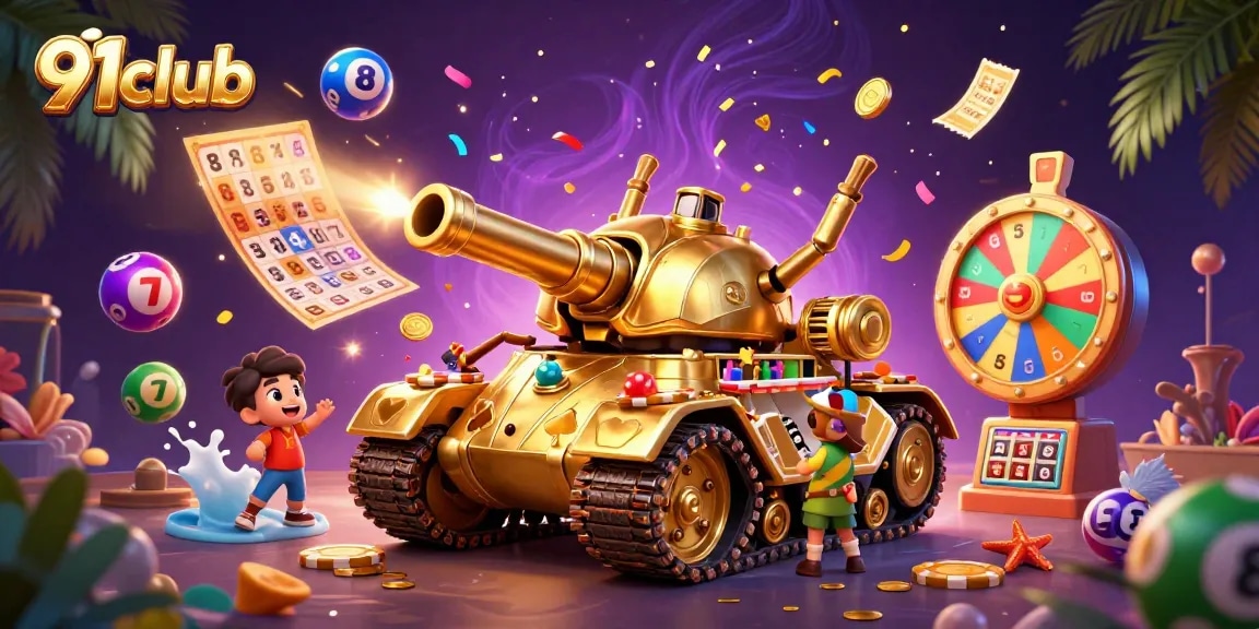 Play exciting games at 91club with colorful lottery balls and a vibrant digital casino atmosphere.