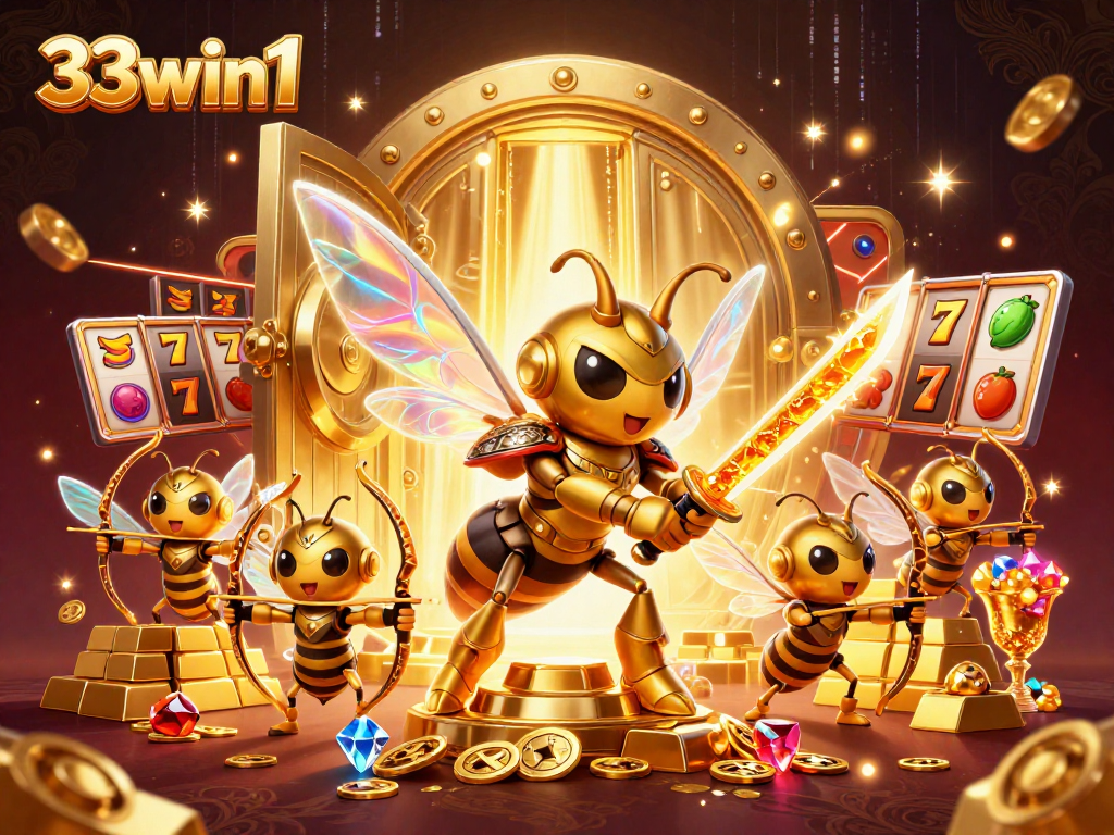 Engage with thrilling slot games at 33win1 featuring a vibrant casino scene.
