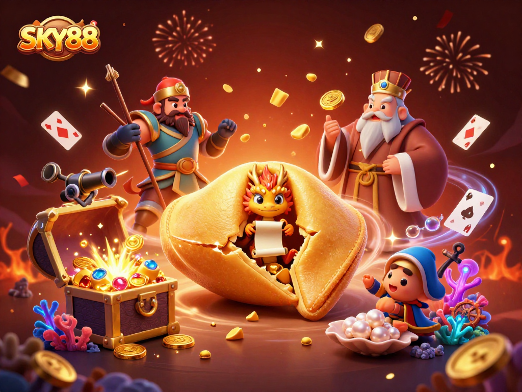 Engage with SKY88's colorful fortune and treasure-filled world through thrilling casino adventures.