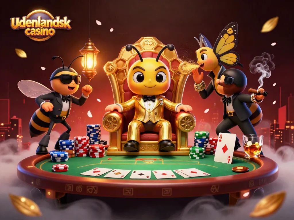 Experience the thrill of udenlandsk casino with intense poker action in this vibrant scene.